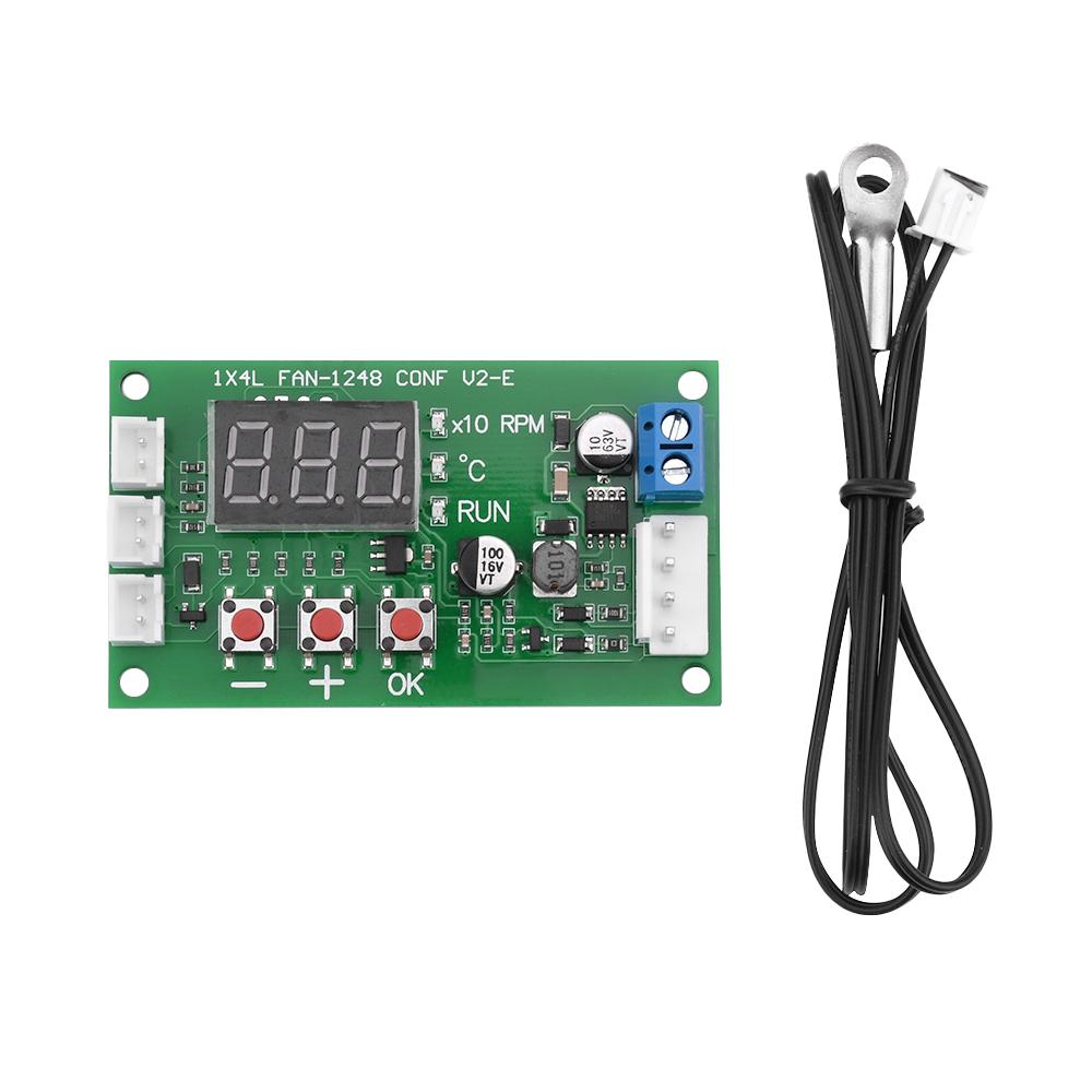DC 12V 24V 48V 5A 4 Wire LED Digital Display PWM Motor Fan Speed Controller Governor Temperature Control Support EC EBM Fan