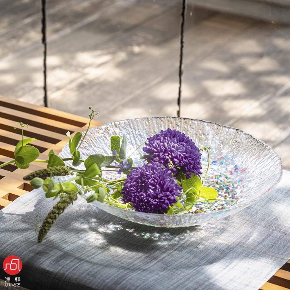 ADERIA Tsugaru Vidro Water Basin Nebuta Made in Japan Flower Vase Stylish Glass Vase Container Flower Dry Flowers Ikebana Gift for Women Day Day