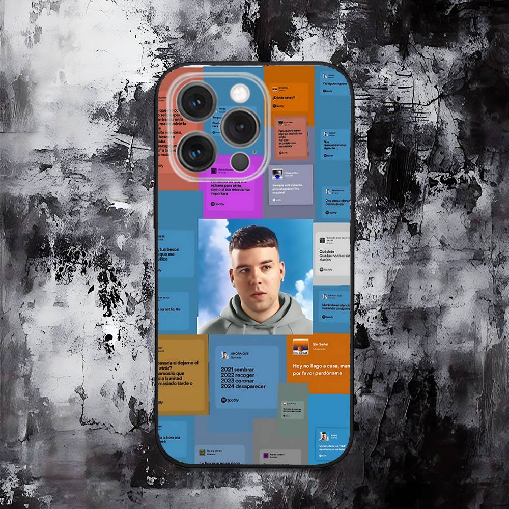 Чехол для телефона 'Buenas Noches Quevedo' для iPhone 16, 15, 14, 13, 12, 11, Pro, Max, Plus, X, XS, SE, E, Mini, Мягкий силиконовый черный чехол