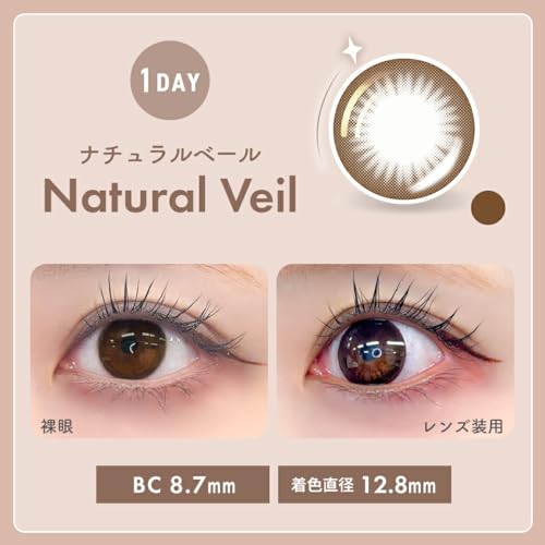Цветные линзы 30 штук в упаковке WAVE One Day UV Ring plus Hazel Veil BC 8.7 PWR -5.00