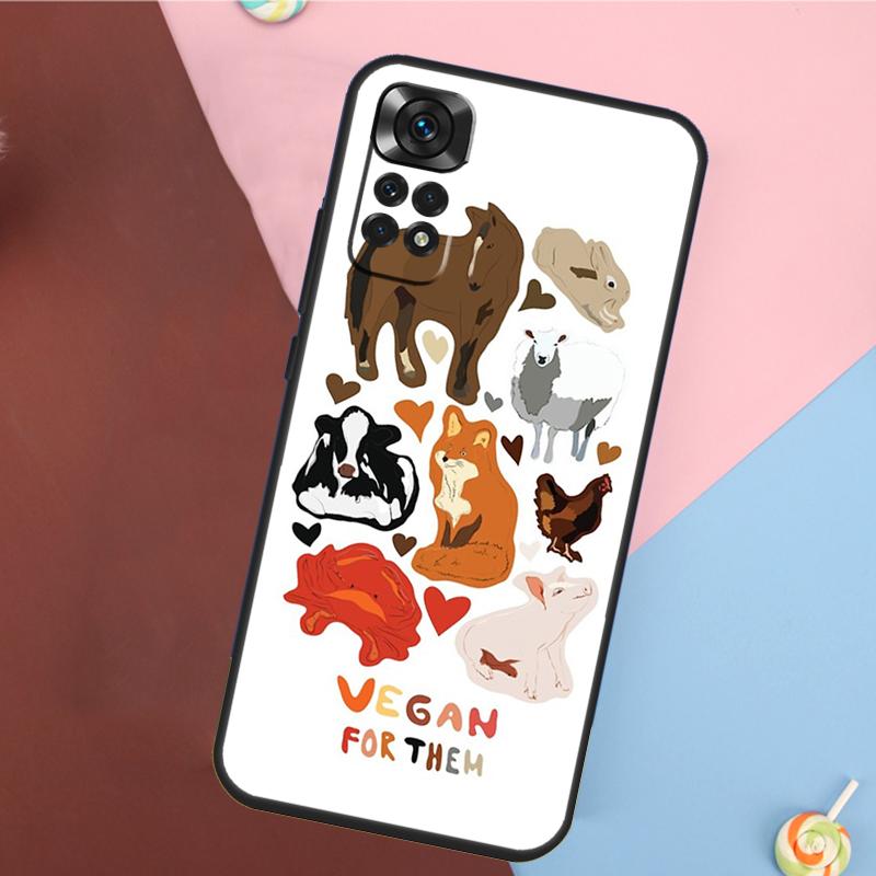 Веганский чехол с рисунком для Xiaomi Redmi Note 14 13 Pro 12 11 9 10 9S 10S 11S 12S Redmi 14C 10C 12C 13C