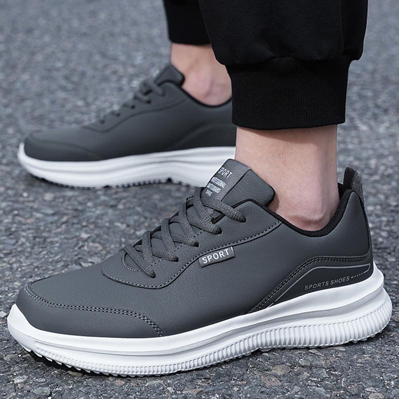 39-48 Autumn Leather Sneakers Men's Casual Size Fashion Fitness Running Shoes