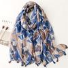 Spain Lovely Polka Floral Line Tassel Viscose Shawl Scarf Lady High Quality Wrap Thin Pashmina Stole Muslim Hijab 180*90Cm
