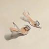 Fashion New Spring and Autumn Fashion New Sexy Banquet Comfortable Crystal Transparent Solid Color Pointed Toe Women's High Heels