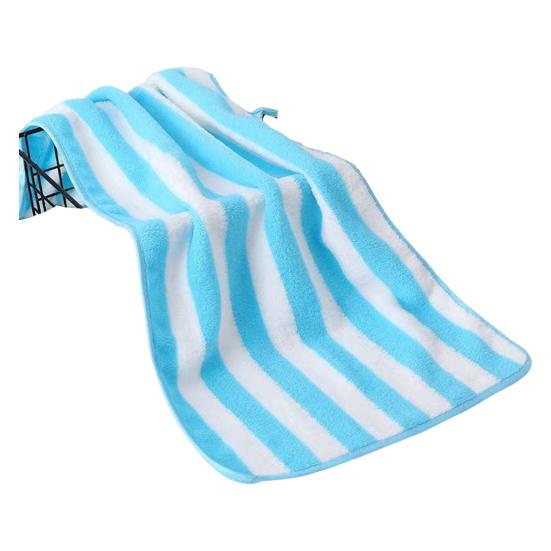 Bath Towel Super Soft Wide Striped Non-Fading Highly Absorbent Ultra-Thick Absorb Water Coral Velvet Thickened Bath Face Towel Washcloth Home Supplies