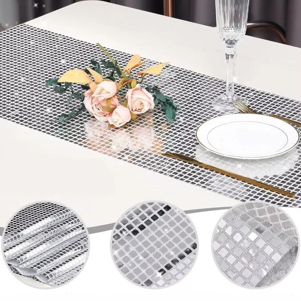 30*120cm Table Runner Mirror Glitter Sequin Dining Table Decoration Table Cover Festival Supplies