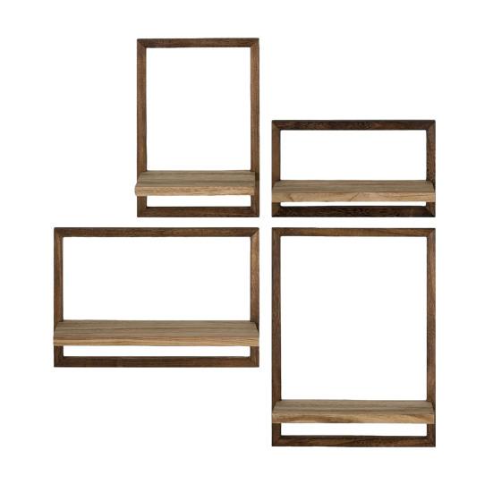 2/4 шт. Деревянные плавающие полки для хранения стеллажей с гладкими краями без заусенцев, простая установка, настенные полки для хранения, набор полок для показа