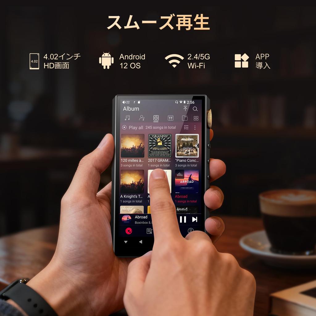 160 ГБ плеер, совместимый со Spotify, Hi-Res MP3-плеер, аудиоплеер DSD512, HIFI, Bluetooth 5.0, совместимый с WiFi, 4,4 мм балансный разъем, двойной ЦАП ESS, 4.02