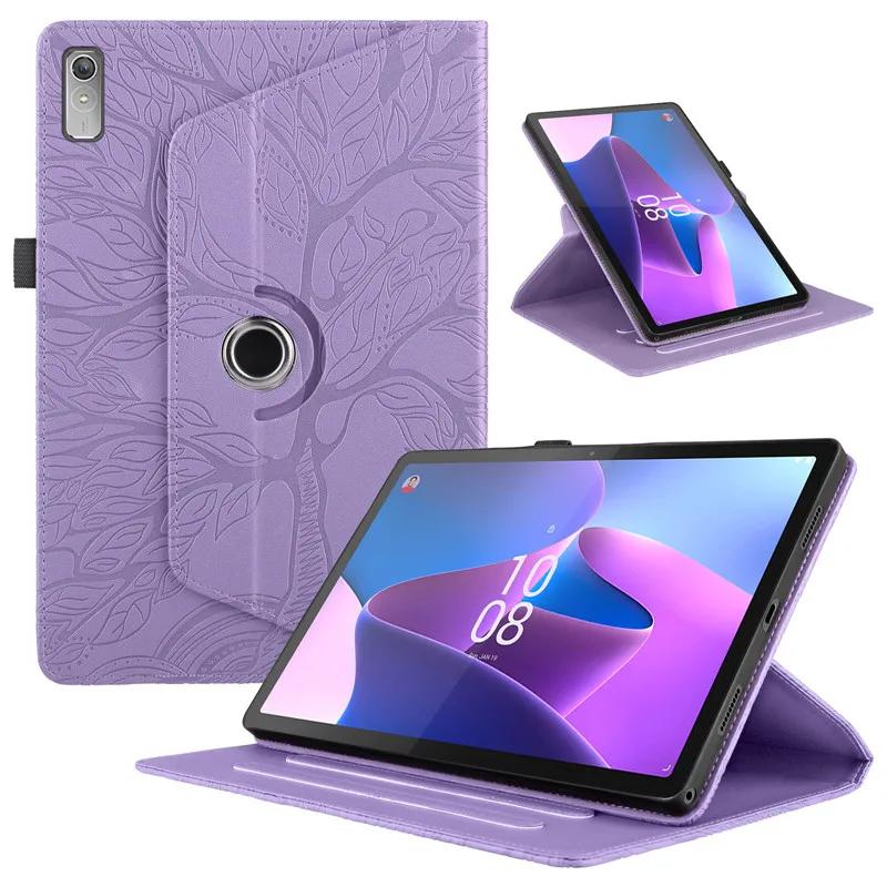 Чехол для Lenovo Tab P11 Gen 2 Gen2 11.5" с тиснением, 360° вращающейся подставкой, чехол-подставка для планшета Lenovo Tab P11 2-го поколения Tb350fu Tb350xu