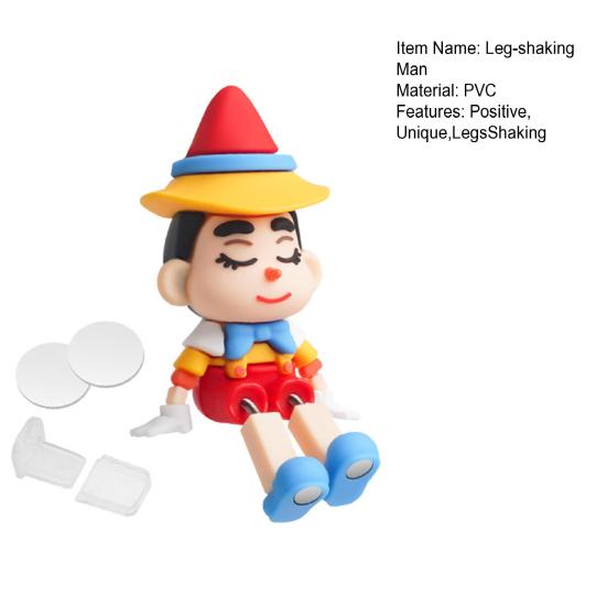 Yousheng Трясущийся ножками человечек Декор приборной панели автомобиля Креативная настольная фигурка Гипнотическая качающаяся нога Игрушка Подарок для любителей украшения автомобиля
