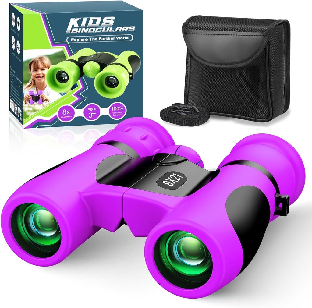 LetsGO Toyz 2020 Binoculars for Children, 8 X 21, Christmas Gift & Outdoor Toy