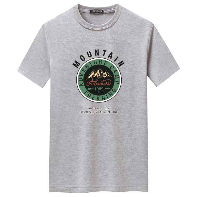 Мужская модная летняя футболка свободного кроя с принтом «Горы»