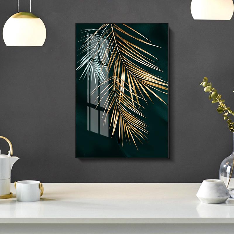 Скандинавское украшение, золотой лист, холст, абстрактная живопись, настенный художественный постер и принт, декоративные картинки для гостиной, домашний декор