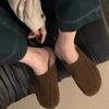 Мода 2025 Осень/Зима Новый Стиль Одношаговые На плоской подошве Универсальные Повседневные Ретро Баотоу Полушлепанцы Женские Пушистые Шлепанцы