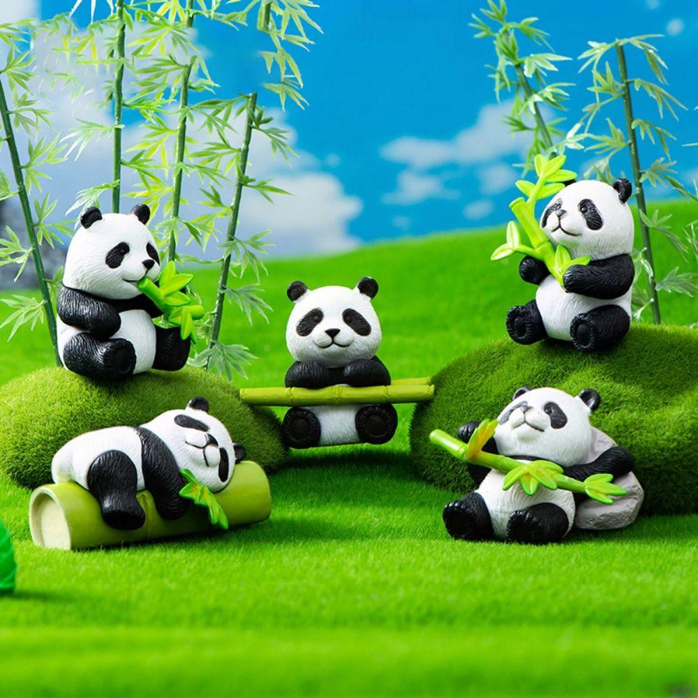 Micro Landscape Simulation Panda Ornaments Resin Crafts Panda Miniatures Gardening Landscape
