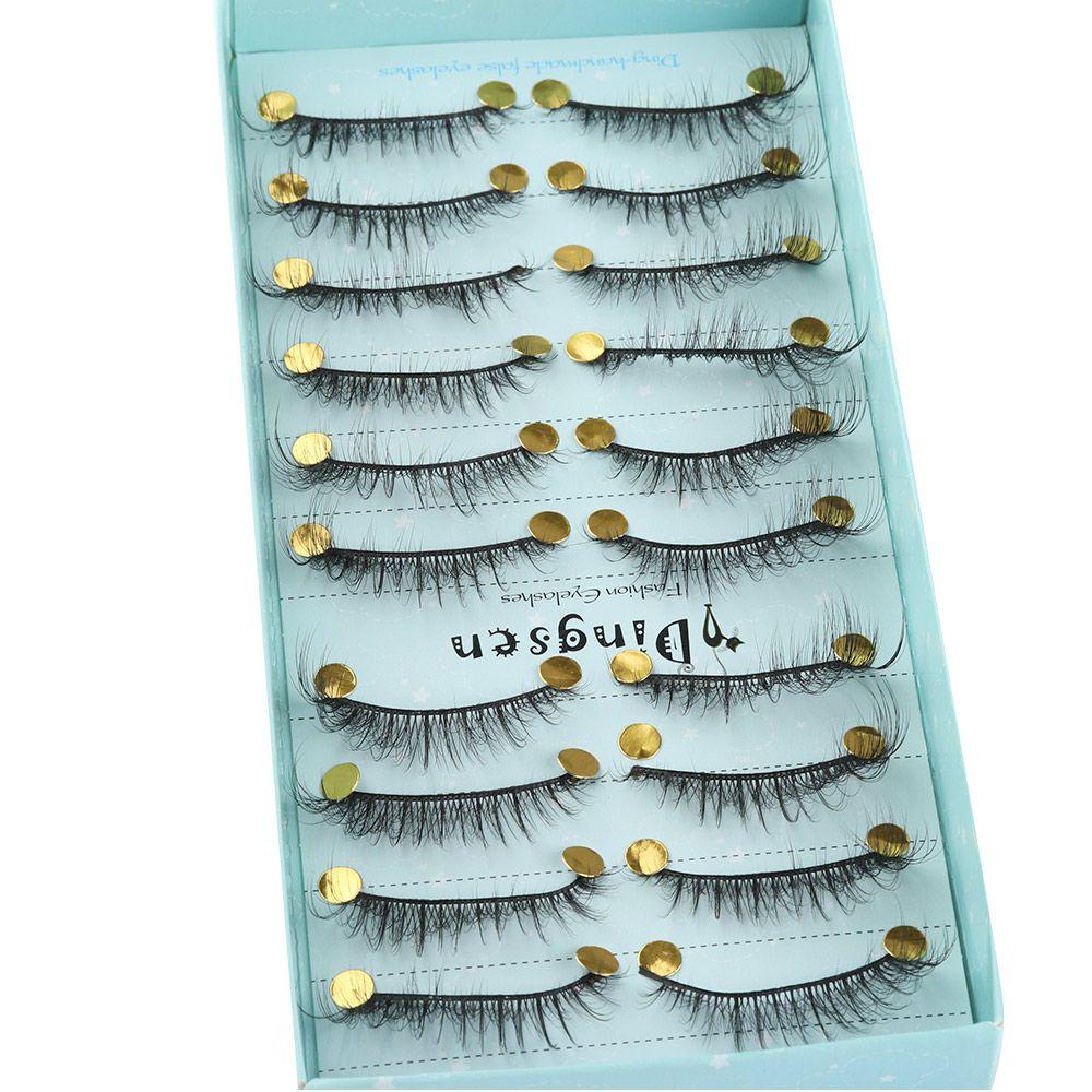Pure Handmade Natural Long Extension Tools 3D Faux Soft Mink Hair False Eyelashes Fluffy