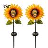 Weather Resistant Courtyard Stakes Solar Garden Stake Light, Gothic Skull And Sunflower Outdoor Statue Lamp, Day of The Dead Decoration Waterproof LED