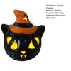 Halloween Ceramic Cat Pumpkin Figurine Carved Cat Pumpkin Tabletop Tealight Candle Holder for Indoor Home Party Decor