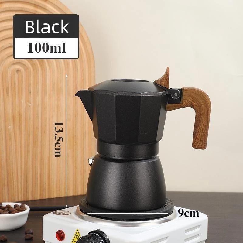 Upgraded Double-valve Moka Pot Double-valve Extraction Hollow Visual Espresso Pot Professional Home Cafe Outdoor CoffeeEquipment