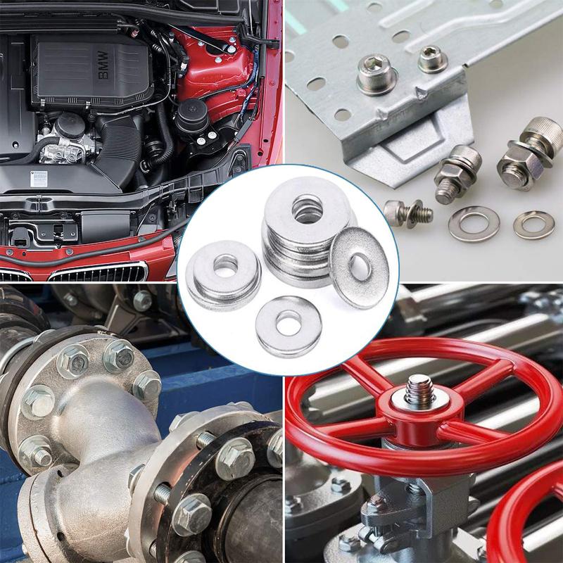 304 Stainless Steel Flat Washer and Split Spring Lock Washer Assortment Set