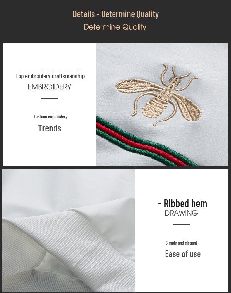 Мужской вышитый спортивный костюм: Толстовка в корейском стиле Little Bee для весны/осени