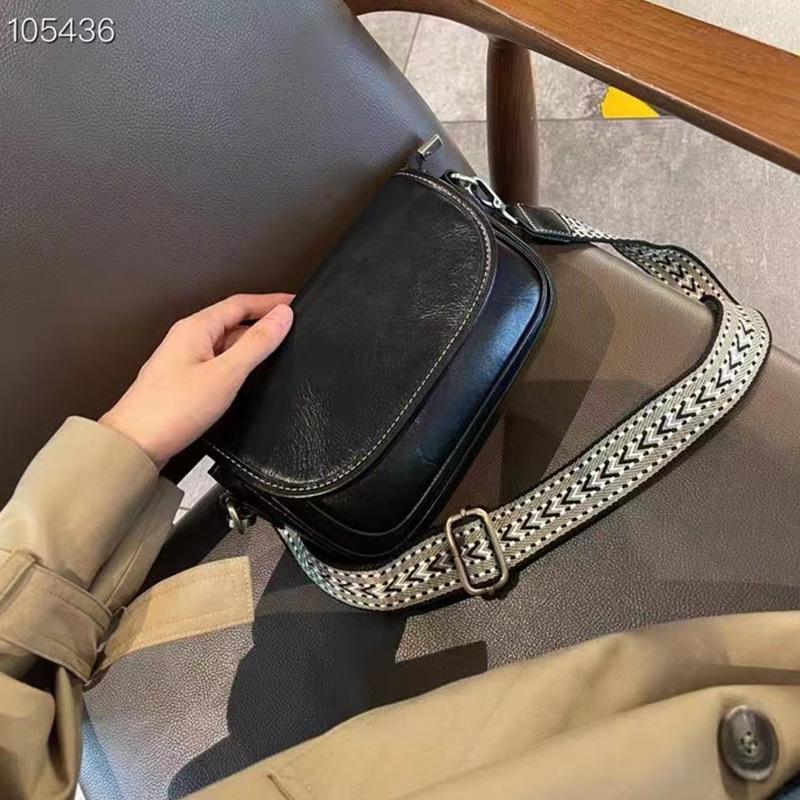 2024 Vintage Leather Crossbody Bag: Women's Autumn/Winter Trend, Small Square Cowhide Shoulder Bag