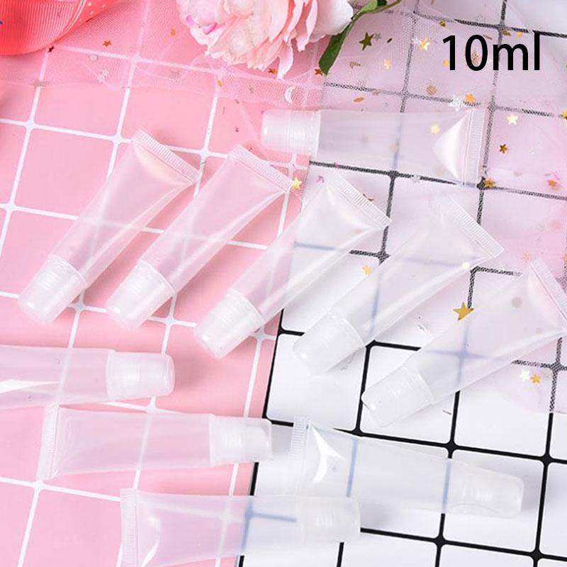 10 шт. новый многоразовый пустой косметический тюбик для блеска для губ, бальзама, прозрачный косметический контейнер