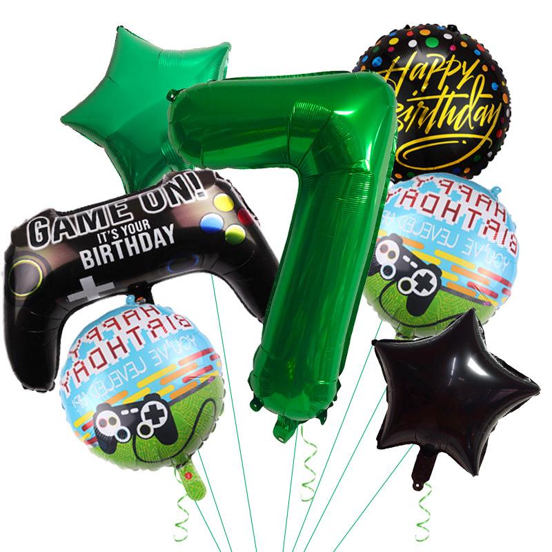 Gaming Theme Balloon Set Gamepad Aluminum Film Balloon Decoration Birthday Party Celebration Arrangement