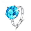 Женские ювелирные изделия серебряные кольца синий циркон овальное обручальное кольцо для женщин и девочек вечерние