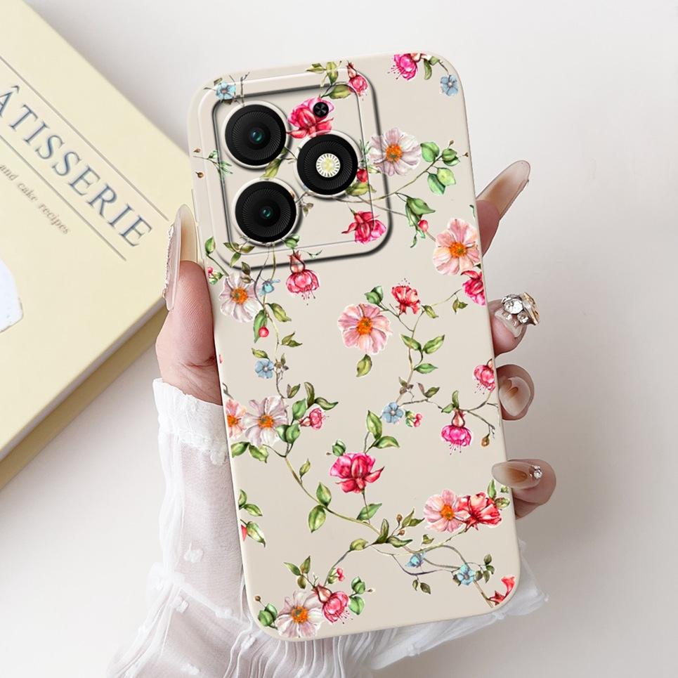 For Itel A50 Back Cover On ItelA50 A 50 Coque Funda Flower Butterfly 2024 New Women Fashion Phone Case Liquid Silicone Bumper