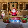 Рождественский надувной Санта и Олень с надписью Merry Гигантская сценическая композиция Встроенные светодиоды