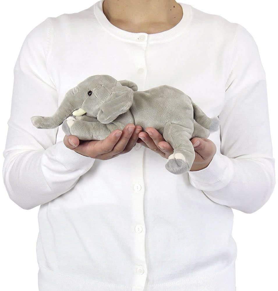 Carolata African Elephant Plush Toy (Nestling SeriesSoft To the Touch) Realistic Elephant Animal Toy Doll Gift Present Birthday (Checked Twice)