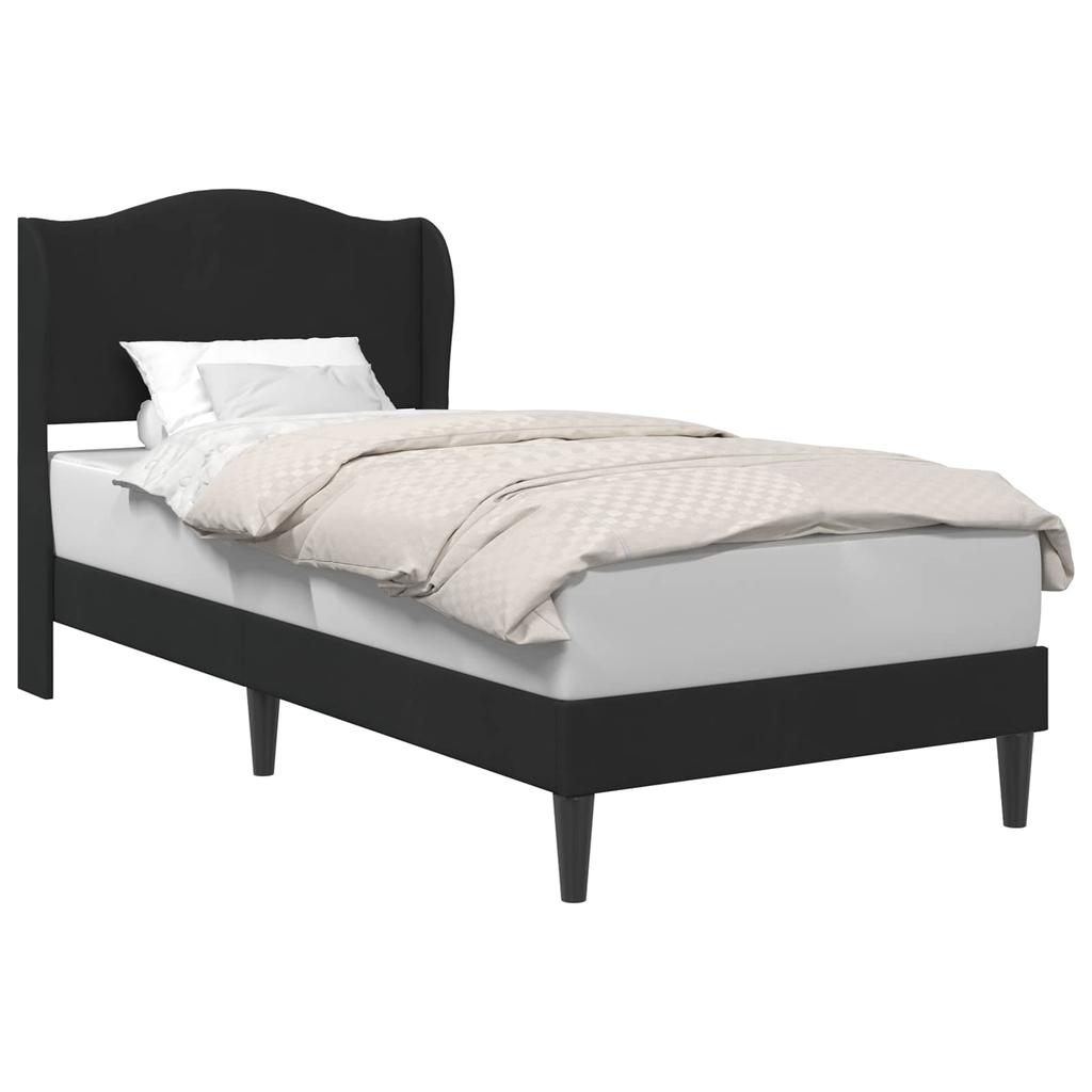 Bed Frame with Headboard Black 80 x 200 cm Velvet