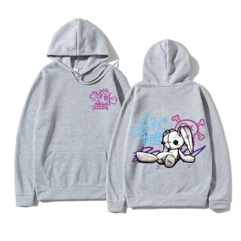 Толстовка Arcane Jinx, модная мужская толстовка Harajuku с изображением кролика-обезьяны в стиле аниме, забавные милые мультяшные кролики, пуловеры, толстовки с капюшоном и свитшоты для мужчин