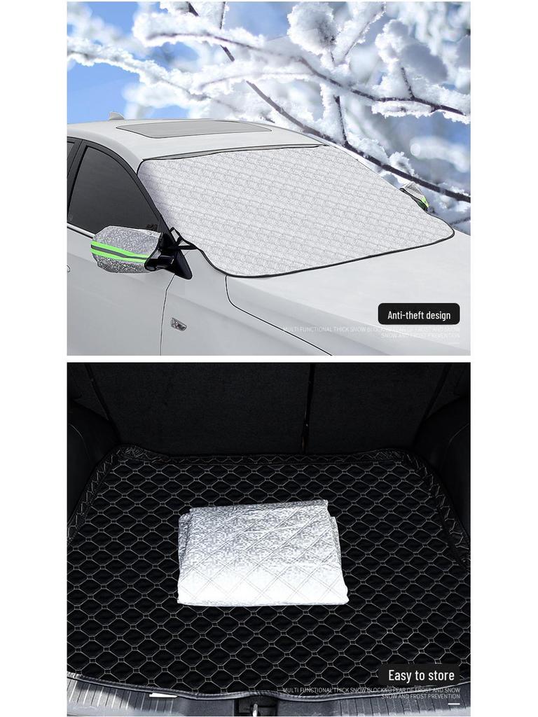 Зимний чехол для защиты от снега на автомобиль - утолщенный хлопок, антифриз, защита от замерзания, теплое лобовое стекло