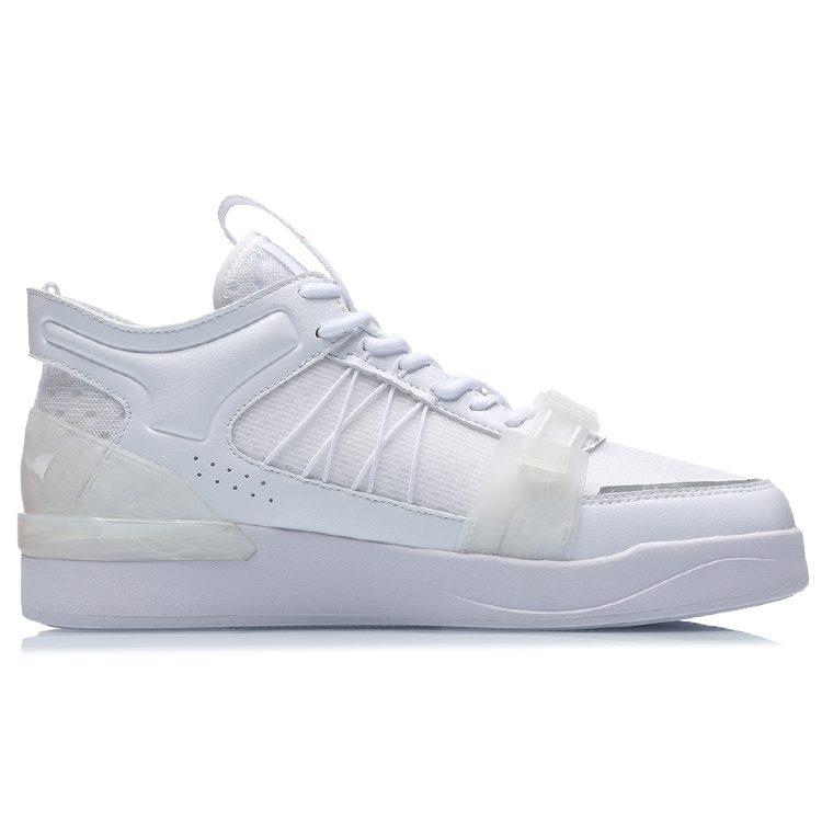 Li Ning CF Tracing Houcheng Дым и Облака Скользкие, Износостойкие, Легкие Средние Скейтбордические Ботинки Мужские AGCR167-1