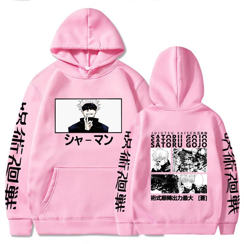 Jujutsu Kaisen Японское Аниме Годжо Сатору Графические Худи Оверсайз Худи с Капюшоном Длинный Рукав Хлопковое Худи Мужская Женская Одежда