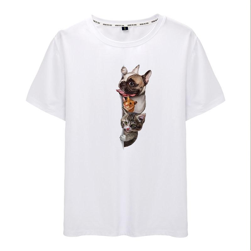 Cat Tshirt Unisex and Women Short Sleeve Cute Cat Print Cat Fashion Jacket Unisex and Women with The Same Tshirt Clothes Summer