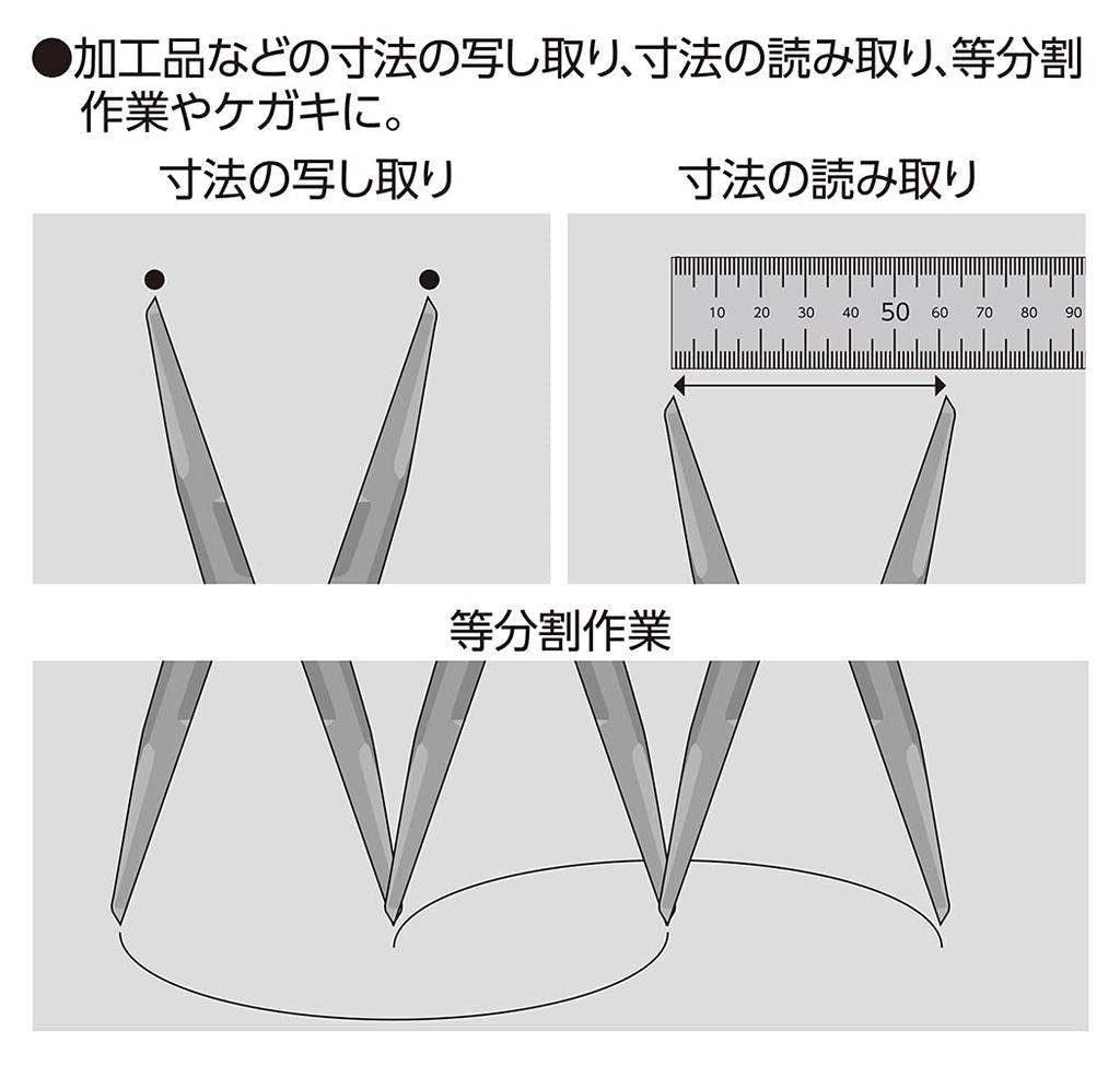Стальной циркуль Shinwa Sokutei 15 см A 77518