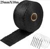 5CMX10M Motorcycle Exhaust Thermal Tape Header Heat Wrap Manifold Insulation Roll Resistant with Stainless Ties Motorcycle