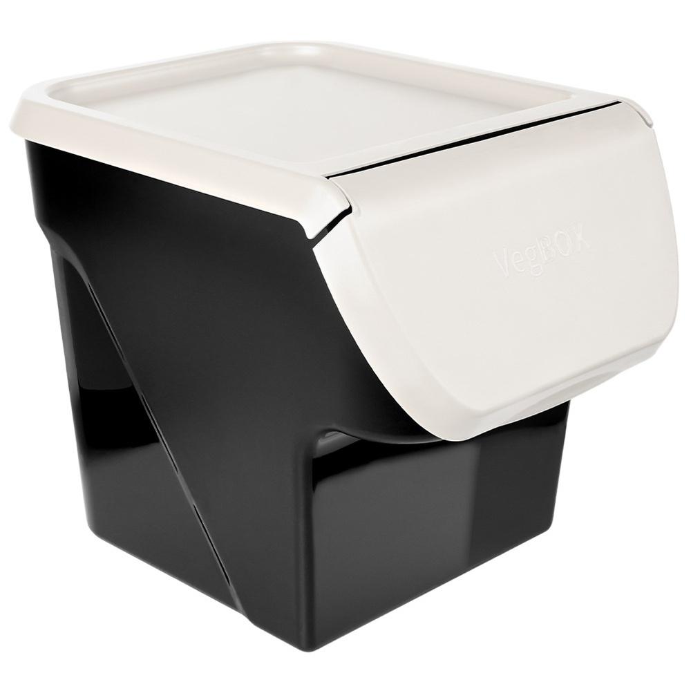 Vegetable And Fruit Container With Lid, Ash Grey, 13 L, 2 Pcs.