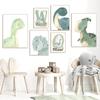Watercolor Cartoon Dinosaur Personalized Posters and Prints Canvas Printing Wall Art Picture for Childrens Room Nursery Decor