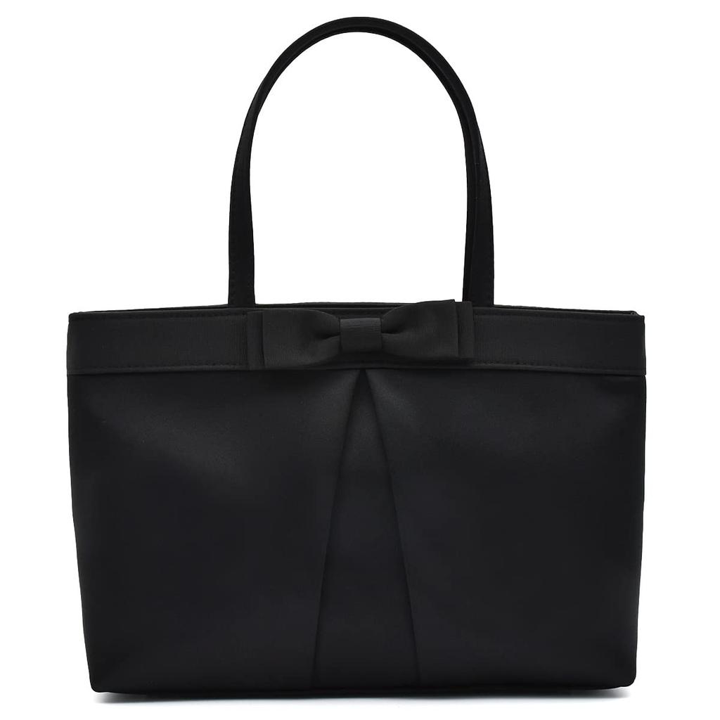 Plex Formal Tote Bag with Ribbon Design, A5 Size, Black, for Weddings, Funerals, School, and Special Occasions