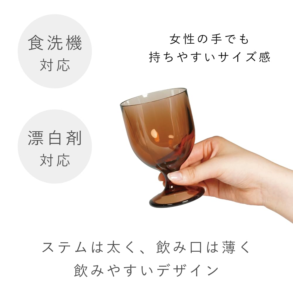 Plakira Breakproof Wine Glasses, 5-Piece Set, 220ml Capacity, Heat-Resistant, Dishwasher-Safe, Made in Japan, Perfect for Outdoor Activities, Kids, Ho