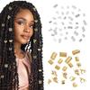 40PCS/Set Gold/Silver Hair Jewelry for Braids Accessories Hollow Out Hair Rings For Hair Dreadlocks Adjustable Hair Rings Cuffs