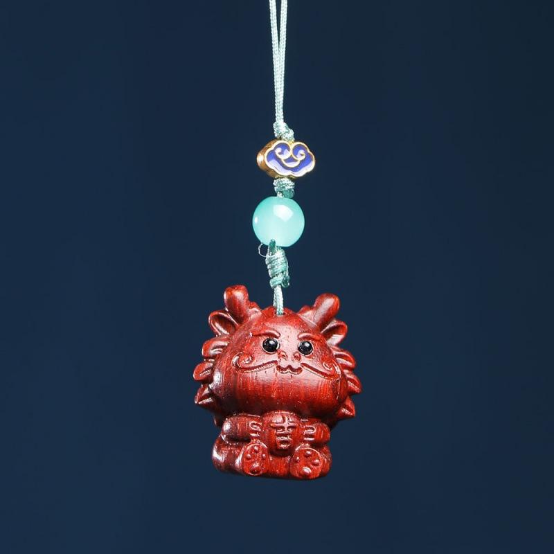 Cliff Cypress Zodiac Wood Carving Pendant Keychain