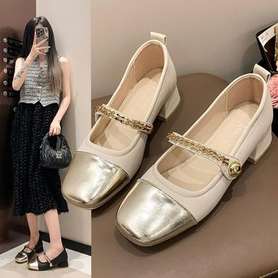 Модные туфли на высоком каблуке, женские туфли-лоферы 2024 года, лето, лакированная кожа, массивная платформа, туфли-лодочки, женские, черные, Jk Uniform, туфли Mary Janes