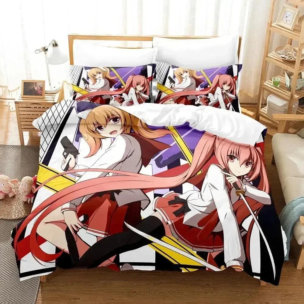 New Aria The Scarlet Ammo Bedding Set Cartoon Anime Three-Piece Set Adult Kid Bedroom Duvet Cover Sets 3D Print Kawaii Anime