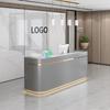 Compact Faux Marble Reception Desk for Salon or Retail