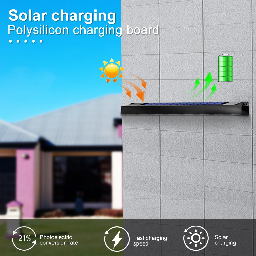 2/4 шт. 8 светодиодов настенный солнечный светильник уличный водонепроницаемый яркий солнечный свет для вывески солнечный свет адресное освещение забор сад ландшафтный светильник